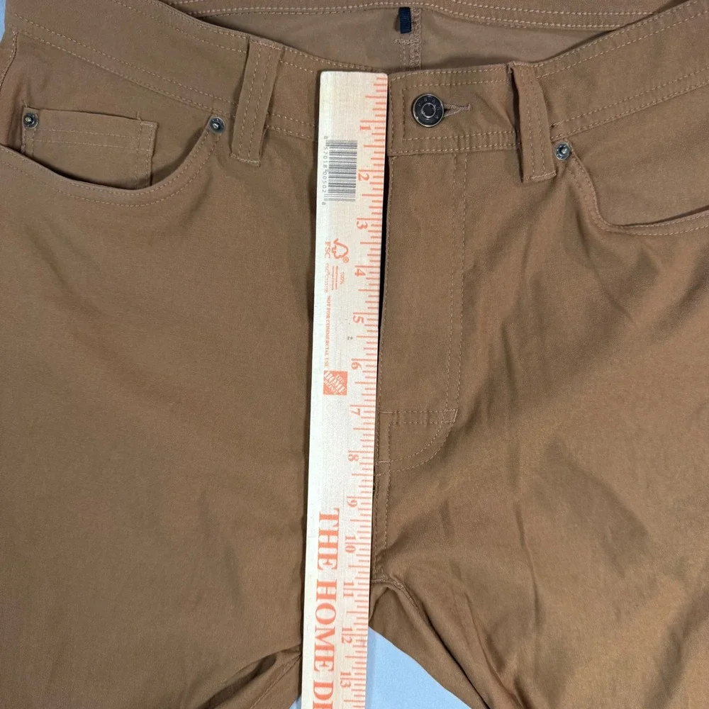 Prana Brion Slim Pant II Mens 36x32 (Fits 35x31) Brown Recycled Nylon Stretch - Picture 6 of 8